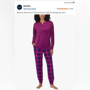 Nautica Women’s Plaid Fleece Pajama Set